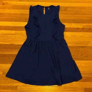 Navy blue dress with ruffles